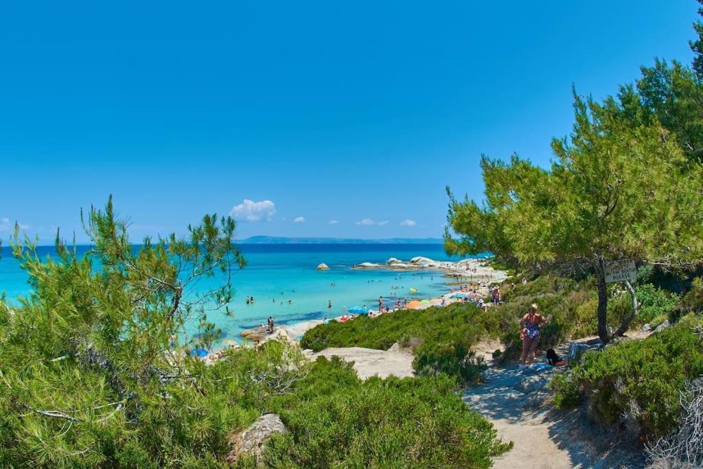 Traditionelles Appartement Athos Shadow Am Meer Paralia Sikias 外观 照片