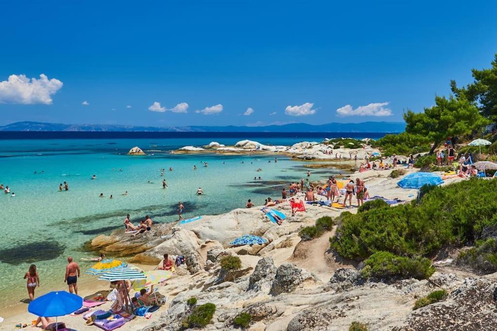Traditionelles Appartement Athos Shadow Am Meer Paralia Sikias 外观 照片